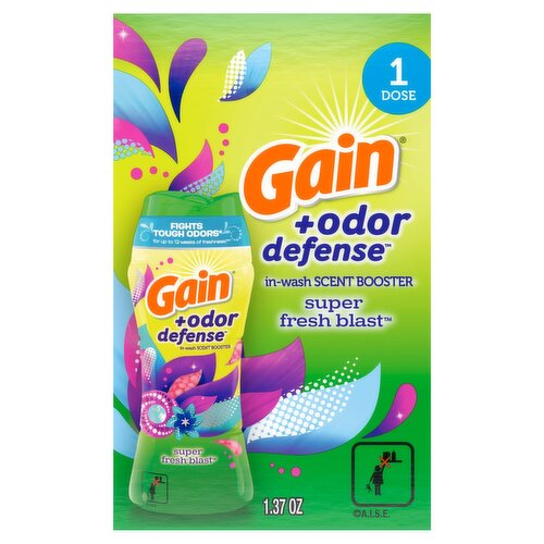 Gain +Odor Defense Super Fresh Blast In-Wash Scent Booster, 1.37 oz