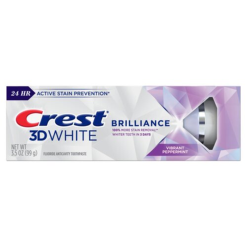 Crest 3D White Brilliance Vibrant Peppermint Fluoride Anticavity Toothpaste, 3.5 oz