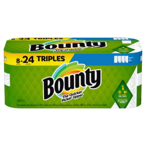 Bounty Select-A-Size Triple Rolls Paper Towels, 8 count