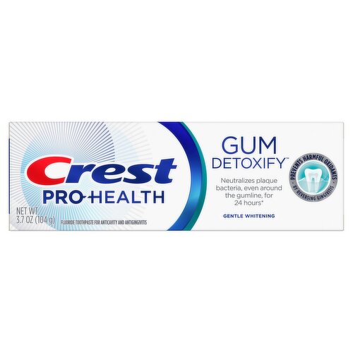 Crest Pro-Health Gum Detoxify Fluoride Toothpaste for Anticavity and Antigingivitis, 3.7 oz