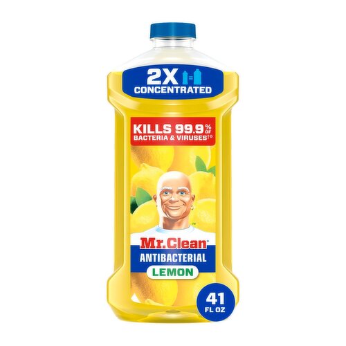 Mr. Clean Antibacterial All Purpose Cleaner, Floor Cleaner for Mopping, Cleaning Liquid, Lemon, 41o