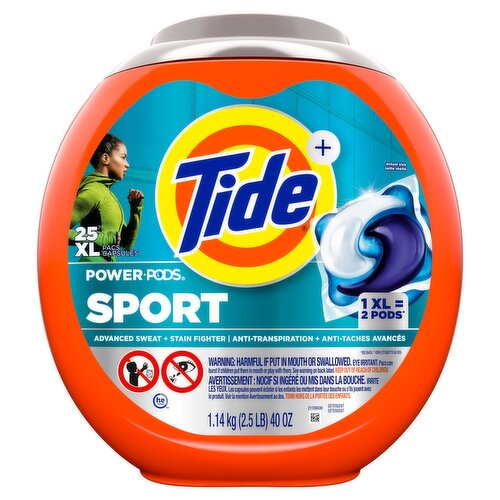 Tide+ Power Pods Sport Detergent, 25 count, 40 oz