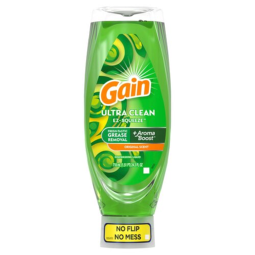 Gain Ultra Clean Ez-Squeeze Original Scent Dishwashing Liquid, 24.3 fl oz