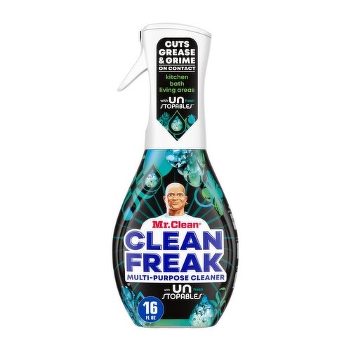 Mr. Clean Clean Freak All Purpose Cleaner Spray, Multi-Surface Cleaning, Unstopables Scent, 16oz