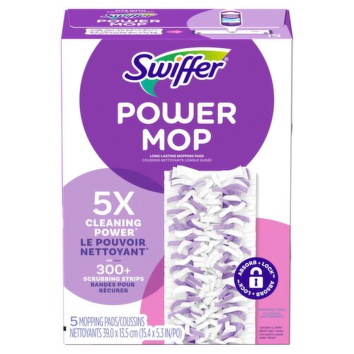 Swiffer Power Mop Long-Lasting Mopping Pads, 5 count