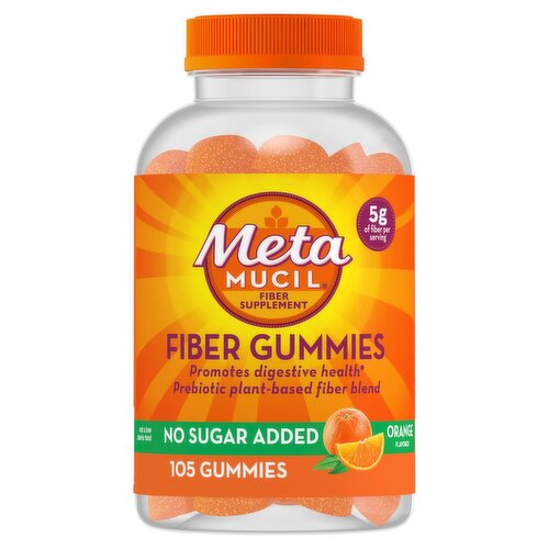 Meta Mucil Orange Flavored Gummies Fiber Supplement, 105 count