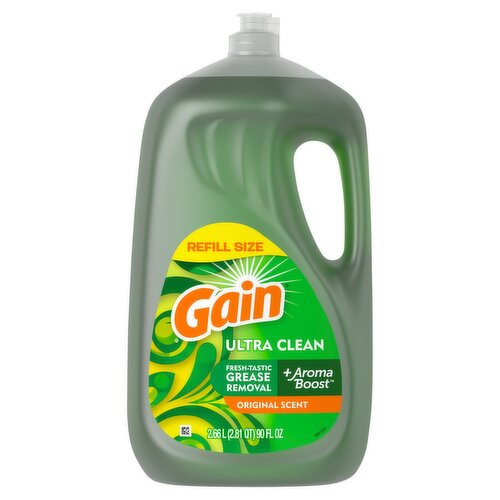 Gain Ultra Clean Original Scent Dishwashing Liquid, 90 fl oz