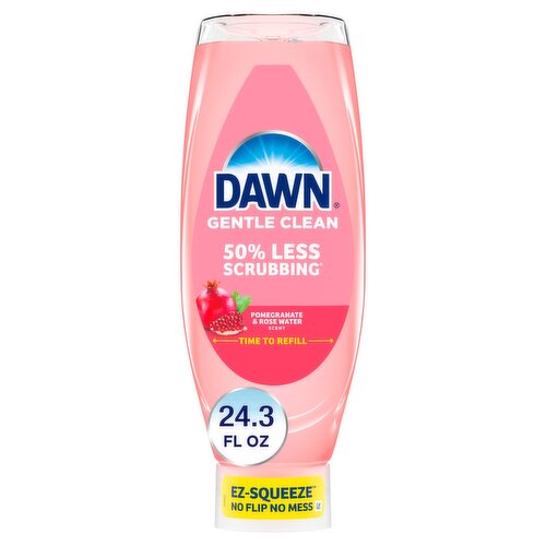 Dawn Gentle Clean EZ-Squeeze Dish Soap, Dishwashing Liquid, Pomegranate & Rose Water, 24.3oz