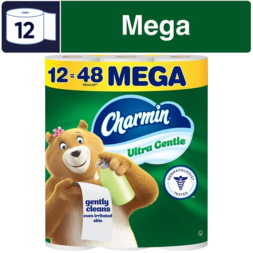 Charmin Toilet Paper Ultra Gentle, 12 Mega Rolls, 2-ply Bath Tissue