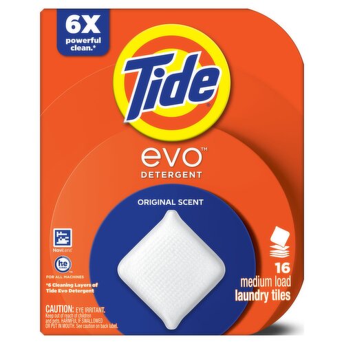 Tide evo Laundry Detergent Tiles, Original Tide Scent, 16 ct