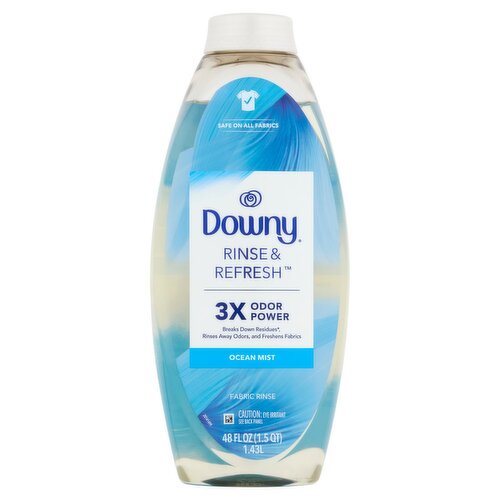 Downy Rinse & Refresh 3X Odor Power Ocean Mist Fabric Rinse, 48 fl oz