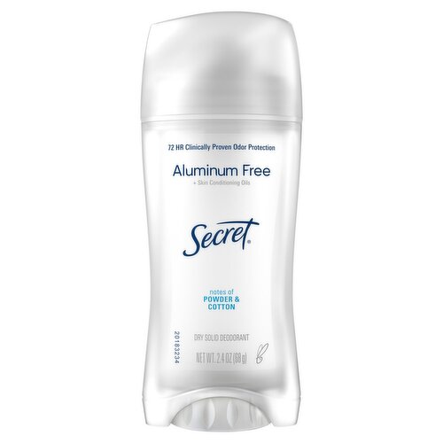 Secret Aluminum Free Dry Solid Deodorant, 2.4 oz