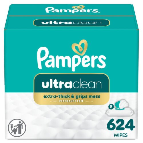 Pampers Ultraclean Baby Wipes 624 Count 8X