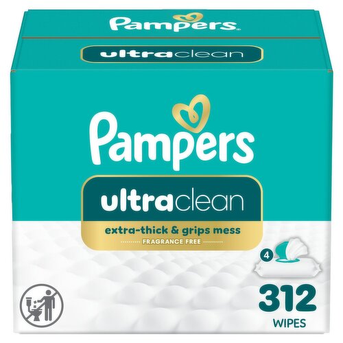 Pampers Ultraclean Fragrance Free Wipes, 312 count