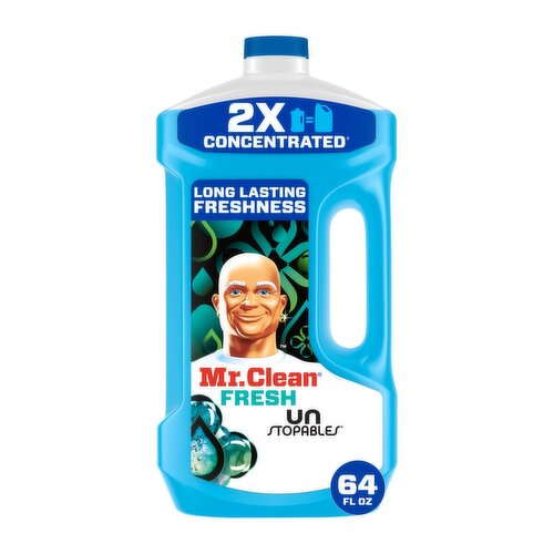 Mr. Clean All Purpose Cleaner, Floor Cleaner for Mopping, Cleaning Liquid, Unstopables, 64oz