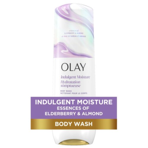 Olay Indulgent Moisture Body Wash Infused with Vitamin B3, 20 fl oz, Notes of Elderberry and Almond