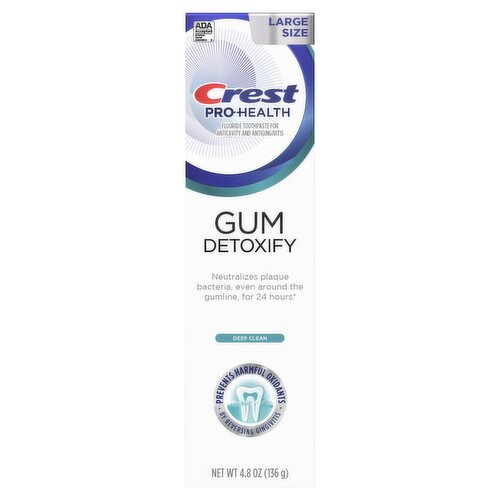 Crest Pro Health Gum Detoxify Fluoride Toothpaste Large Size, 4.8 oz