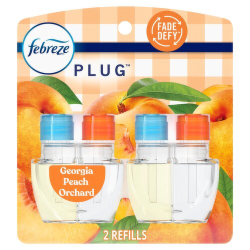 Febreze Plug Georgia Peach Orchard Scented Oil Refills Limited Edition, 0.87 fl oz, 2 count