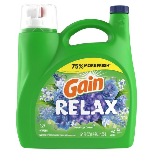 Gain Relax Dewdrop Dream Detergent, 107 loads, 154 fl oz