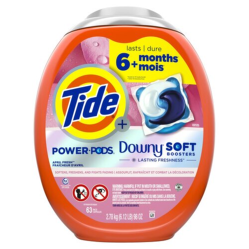 Tide Power Pods Downy April Fresh Detergent, 63 count, 98 oz