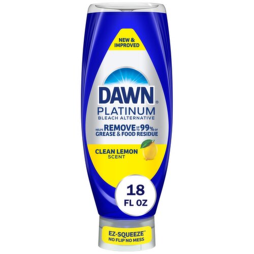 Dawn Platinum EZ Squeeze Dish Soap Bleach Alternative Clean Lemon