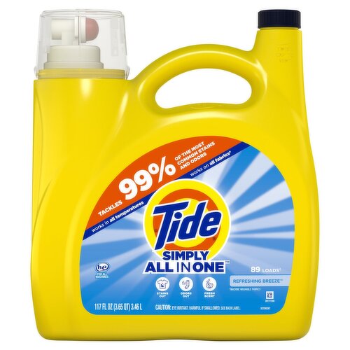 Tide Simply All in One Refreshing Breeze Detergent, 89 loads, 117 fl oz