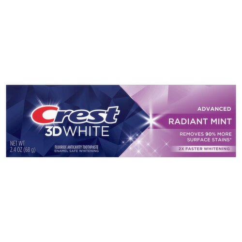 Crest 3D White Advanced Radiant Mint Fluoride Anticavity Toothpaste, 2.4 oz