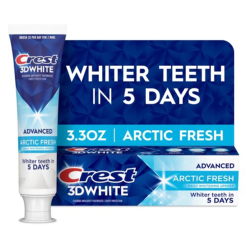 Crest 3DWhite Advanced Teeth Whitening Toothpaste, Arctic Fresh, 3.3 oz