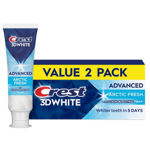 Crest Toothpaste 3DWhite Advanced Teeth Whitening, Arctic Fresh, 2.4 oz