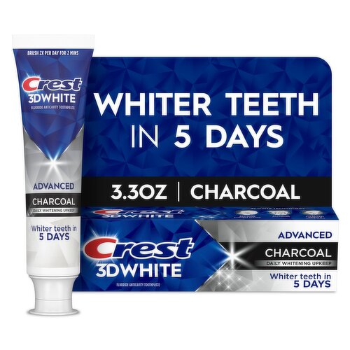 Crest 3DWhite Advanced Charcoal Teeth Whitening Toothpaste, 3.3 oz