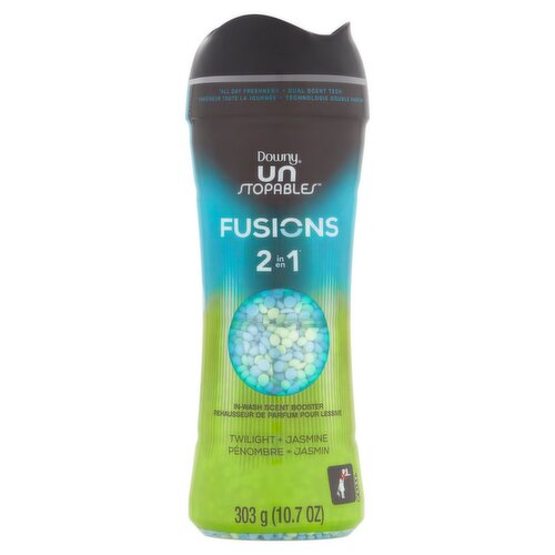 Downy Unstopables Twilight + Jasmine Fusions 2 in 1 In-Wash Scent Booster, 10.7 oz