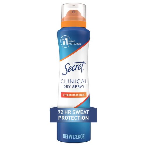 Secret Clinical Strength Dry Spray Antiperspirant & Deodorant for Women, Stress Response Scent, 3.8