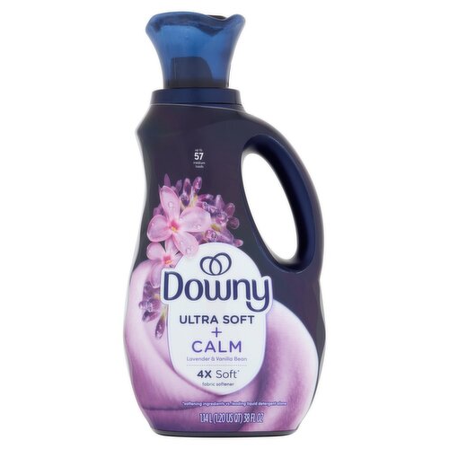 Downy Ultra Soft + Calm Lavender & Vanilla Bean Fabric Softener, 57 medium loads, 38 fl oz