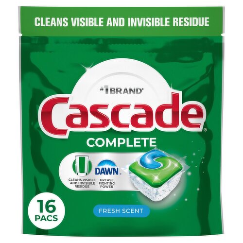 Cascade Complete Fresh Scent Actionpacs Dishwasher Detergent, 16 count, 8.5 oz