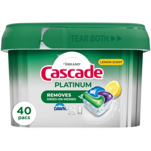 Cascade Platinum Action Pacs, Dishwasher Detergent, Lemon, 40ct