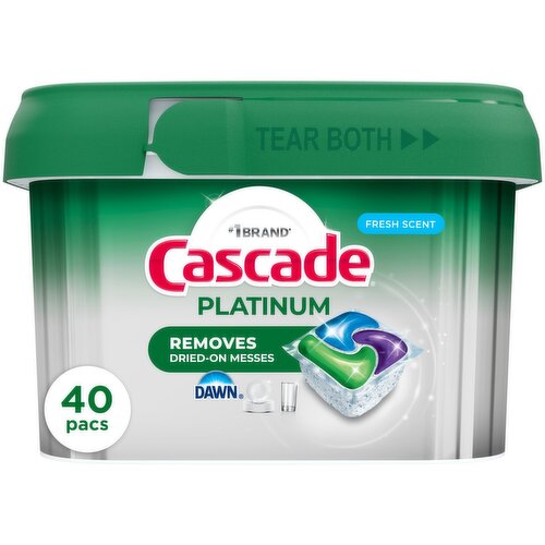 Cascade Platinum Action Pacs, Dishwasher Detergent, Fresh, 40ct