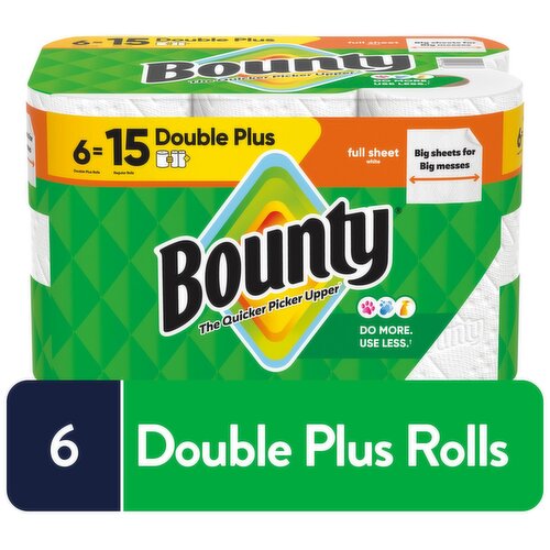 Bounty Doubles Plus Paper Towels Rolls, 6 count
