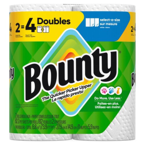 Bounty Doubles Paper Towel Rolls, 2 count