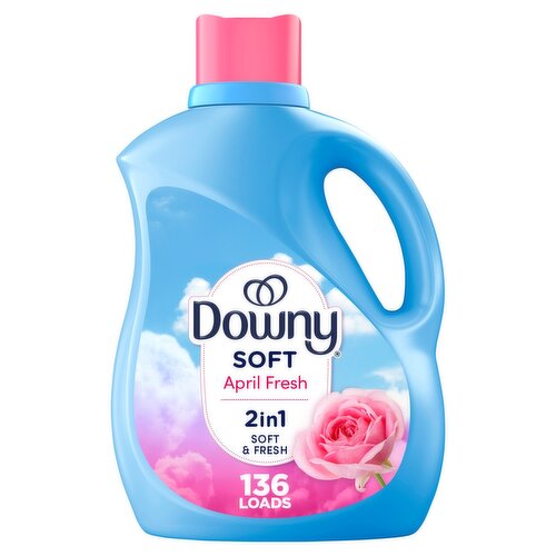 Downy 2 in 1 Soft & April Fresh Fabric Softener, 136 medium loads, 100 fl oz