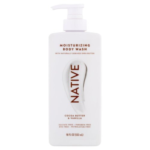 Native Cocoa Butter & Vanilla Moisturizing Body Wash, 18 fl oz