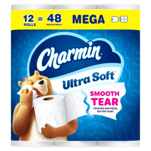 Charmin Toilet Paper Ultra Soft, 12 Mega Rolls, 2-ply Bath Tissue