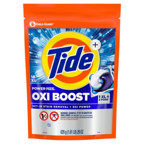 Tide+ Power Pods Oxi Boost Detergent, 18 count, 26 oz