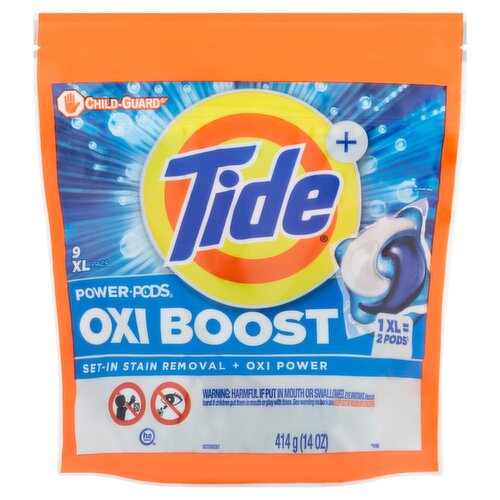 Tide+ Power Pods Oxi Boost Detergent, 9 count, 14 oz