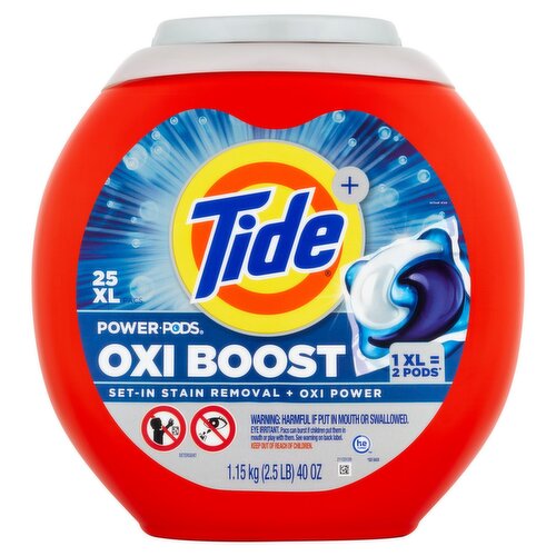 Tide+ Power Pods Oxi Boost Detergent, 25 count, 40 oz