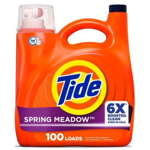 Tide Liquid Laundry Detergent, Spring Meadow Scent, 125 fl oz, 100 Loads