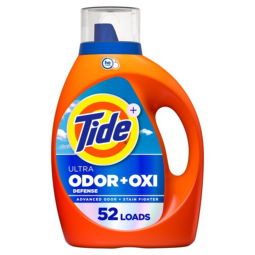 Tide Ultra Odor Defense Plus Oxi Liquid Laundry Detergent, 73 fl oz, 52 Loads, Advanced Odor and St