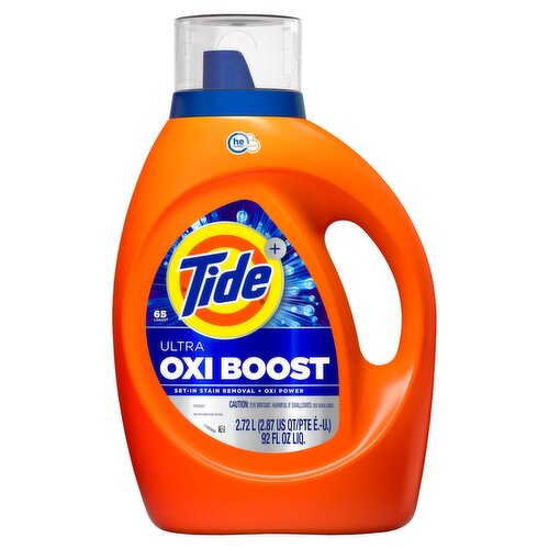 Tide+ Ultra Oxi Boost Detergent, 65 loads, 92 fl oz
