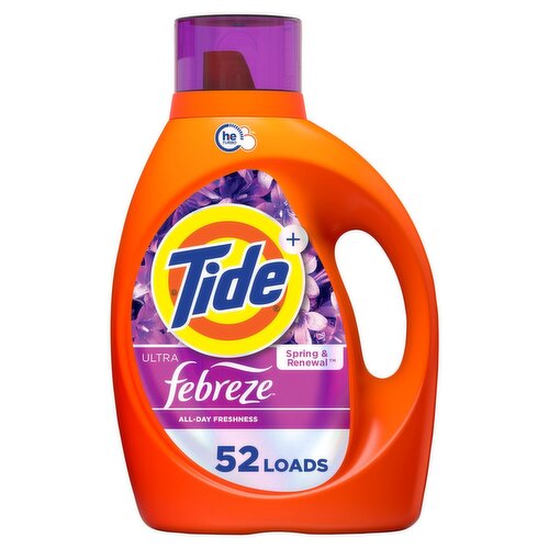 Tide+ Ultra Febreze Spring & Renewal Detergent, 52 loads, 73 fl oz