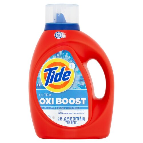 Tide+ Ultra Oxi Boost Detergent, 52 loads, 73 fl oz