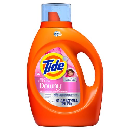 Tide+ April Fresh Boost of + Ultra Downy Detergent, 65 loads, 92 fl oz